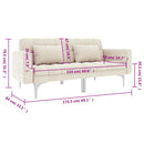sovesofa stof cremefarvet
