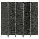 rumdeler med 5 paneler 193 x 160 cm vandhyacint sort