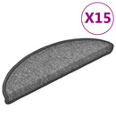 trappemåtter 15 stk. 56x17x3 cm mørkegrå halvrunde