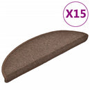 trappemåtter 15 stk. 56x17x3 cm kaffebrune halvrund