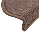 trappemåtter 15 stk. 56x17x3 cm kaffebrune halvrund
