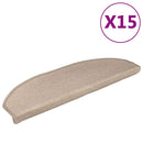 trappemåtter 15 stk. 56x17x3 cm taupe halvrund