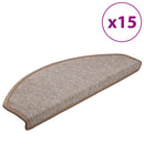 trappemåtter 15 stk. 65x24x4 cm lysebrune halvrunde store