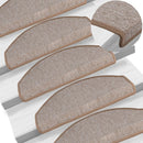 trappemåtter 15 stk. 65x24x4 cm lysebrune halvrunde store
