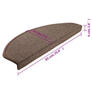 trappemåtter 15 stk. 65 x 24 x 4 cm kaffebrune halvrund store