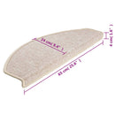 trappemåtter 15 stk. 65x24x4 cm taupe halvrund store