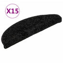 trappemåtter 15 stk. 56x17x3 cm sorte halvrunde