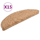 trappemåtter 15 stk. 56x17x3 cm beige halvrunde
