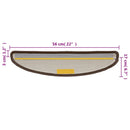 trappemåtter 15 stk. 56x17x3 cm brune halvrunde