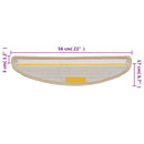 trappemåtter 15 stk. 56x17x3 cm cremefarvede halvrund