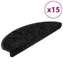 trappemåtter 15 stk. 65x21x4 cm sorte halvrunde store