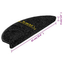 trappemåtter 15 stk. 65x21x4 cm sorte halvrunde store