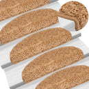 trappemåtter 15 stk. 65x21x4 cm beige halvrunde store