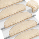 trappemåtter 15 stk. 65x21x4 cm cremefarvede halvrund store