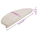 trappemåtter 15 stk. 65x21x4 cm hvide halvrunde store