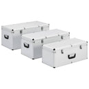 opbevaringskufferter 3 stk. aluminium sølvfarvet