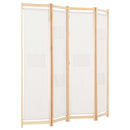 4-panels rumdeler 160 x 170 x 4 cm stof cremefarvet