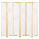6-panelers rumdeler 240 x 170 x 4 cm stof cremefarvet