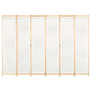 6-panelers rumdeler 240 x 170 x 4 cm stof cremefarvet