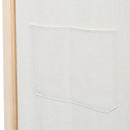 6-panelers rumdeler 240 x 170 x 4 cm stof cremefarvet