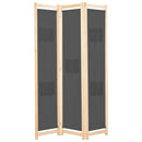3-panels rumdeler 120 x 170 x 4 cm stof grå