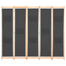 5-panelers rumdeler 200 x 170 x 4 cm stof grå