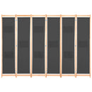 6-panelers rumdeler 240 x 170 x 4 cm stof grå