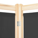 6-panelers rumdeler 240 x 170 x 4 cm stof grå