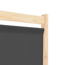 6-panelers rumdeler 240 x 170 x 4 cm stof grå