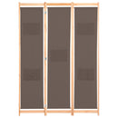 3-panels rumdeler 120 x 170 x 4 cm stof brun