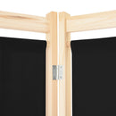 6-panels rumdeler 240 x 170 x 4 cm stof sort