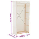 klædeskab 79 x 40 x 170 cm stof hvid