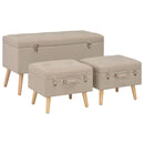 opbevaringstaburetter 3 stk. stof beige