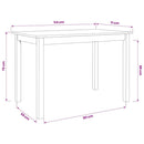 spisebord 114 x 71 x 75 cm massivt gummitræ hvid