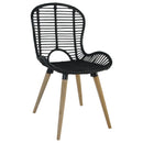 spisebordsstole 6 stk. naturligt rattan sort