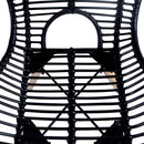 spisebordsstole 6 stk. naturligt rattan sort