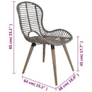 spisebordsstole 6 stk. naturligt rattan brun