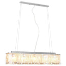loftslampe med krystalperler 104 cm E14 sølvfarvet