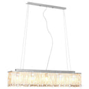 loftslampe med krystalperler 104 cm E14 sølvfarvet
