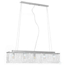 loftslampe med krystalperler 104 cm E14 sølvfarvet