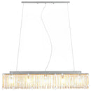 loftslampe med krystalperler 104 cm E14 sølvfarvet
