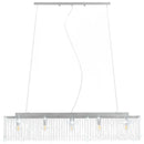 loftslampe med krystalperler 104 cm E14 sølvfarvet