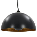 loftslamper 2 stk. halvkugle 40 cm E27 sort og guldfarvet