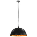 loftslamper 2 stk. halvkugle 50 cm E27 sort og guldfarvet