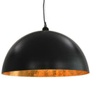 loftslamper 2 stk. halvkugle 50 cm E27 sort og guldfarvet