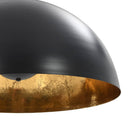 loftslamper 2 stk. halvkugle 50 cm E27 sort og guldfarvet