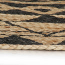 håndlavet tæppe med sort print jute 90 cm
