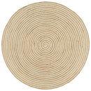 håndlavet jutetæppe med spiraldesign 90 cm hvid