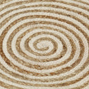 håndlavet jutetæppe med spiraldesign 90 cm hvid