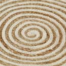 håndlavet jutetæppe med spiraldesign 150 cm hvid